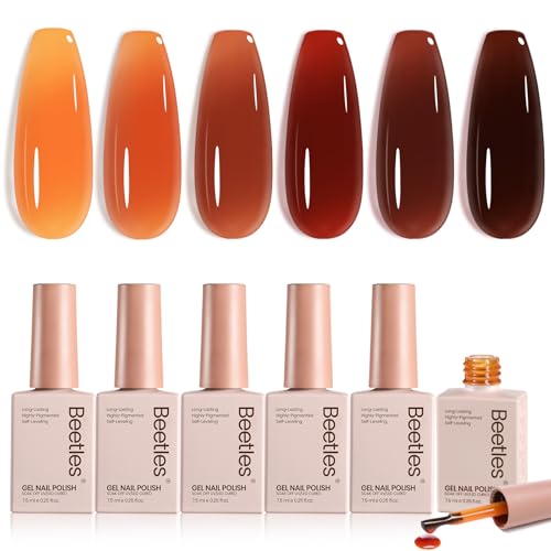 Beetles Jelly Gel Polish Set - 6 Tortoise Fall Colors