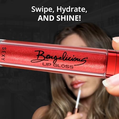 Scarlet Kiss Sheer Transparent Sparkle Lip Gloss for Women - Hydrating, Vitamin E Infused - Smooth Application, Clean Formula - Red Sheer Lipgloss, 1 Pack