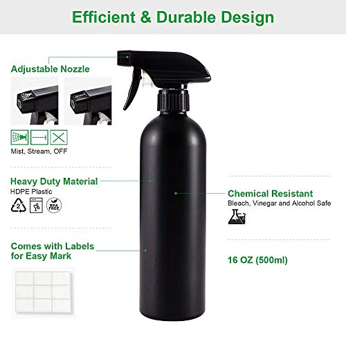 Cindy's Tape 16 oz Refillable Spray Bottles - Pack of 4, Leak-Proof for Home & Garden