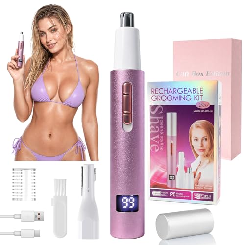 Nose & Ear Hair Trimmer with Rechargeable Battery & LED Display