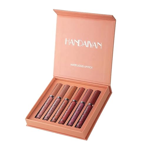 R.Y.M Matte Liquid Stick Sets, Natural, Moisturizing, Plumping Lip Gloss Set, Long Lasting for lip color, minimizes lipgloss, with beautiful finishing(B, 0.54 Ounce (Pack of 6))