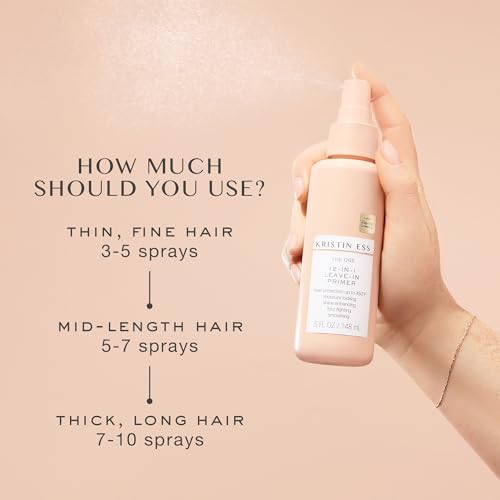Kristin Ess 12-in-1 Leave-In Conditioner & Heat Protectant Spray ? Heat Protection 450¡ÆF, Anti-Frizz Detangler, Color Safe Heat Protectant for Blow Dry & Flat Iron, Dry Damaged Hair Repair