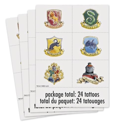 Harry Potter Tattoos Assorted Colors - Pack of 24
