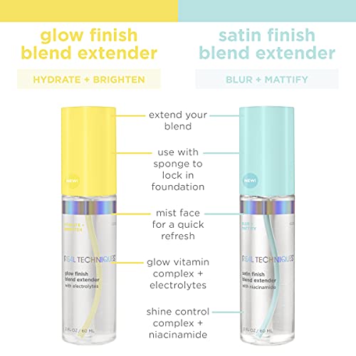 Real Techniques Sponge+ Makeup Setting Spray for Face, Hydrating with Vitamin C + Electrolytes, Makeup Sponge Mist, For Setting, Freshening, and Blending, Longer Lasting Makeup, 2 fl oz Spray Bottle