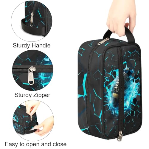 Football Travel Toiletry Bag for Kids, Waterproof Hanging Wash Bag Dopp Kit for Boys Shaving Bag for Toiletries Accessories