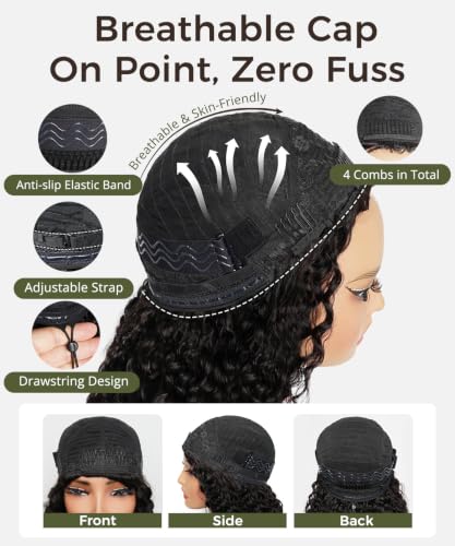 Burmese Curly Half Wig Human Hair 16 Inch Glueless