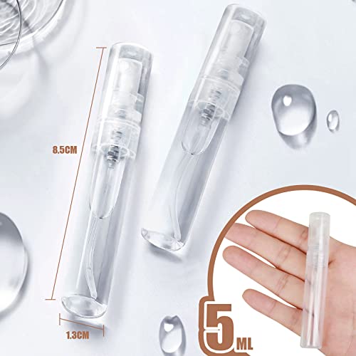 Fandamei 60PCS 5ml Mini Spray Bottles, Refillable Plastic Atomizer