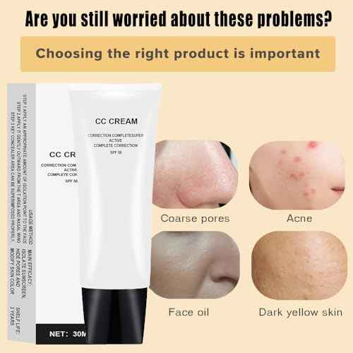 CC Cream Skin Tone Adjusting for Mature Skin, Complete Correction Super Active, Light, Moisturizer, SPF 50, 1.0 fl oz (Natural, 30ml)