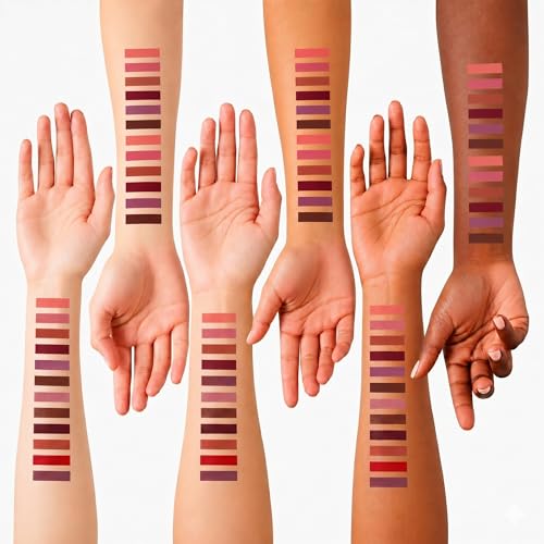 12-Color Waterproof Lip Liner Pencil Set, Matte Long-Lasting