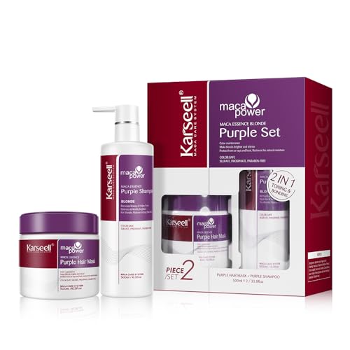 Karseell Purple Hair Mask & Shampoo Set for Blonde & Gray Hair