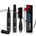 Waterproof Beard Filler Pen with Brush - Long-Lasting Black
