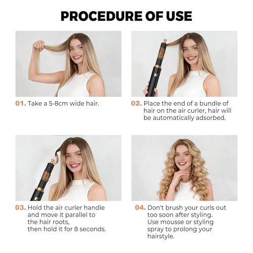 OKWRAP 5-in-1 Hair Dryer Brush Set with Auto Wrap Curlers
