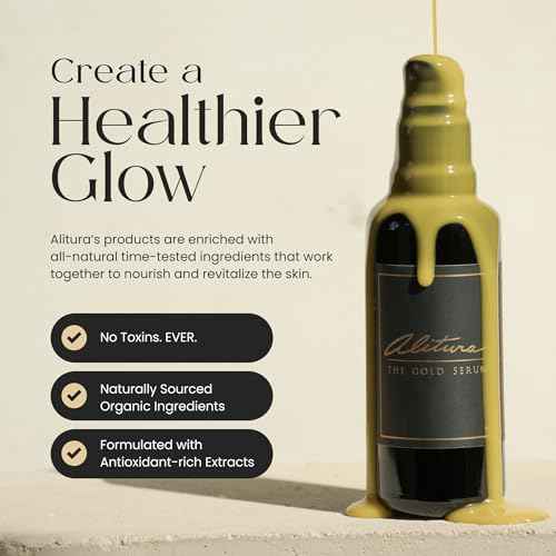 Alitura Anti-Aging Peptide & Collagen Gold Serum for Face ? with Vitamin A, CoQ10 & Astaxanthin ? Korean-Inspired Hydrating Serum for Wrinkles, Radiance & Firmness ? 100ml