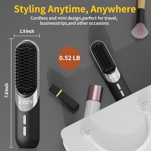 Cordless AI Hair Styler Brush 2-in-1 with Smart Memory