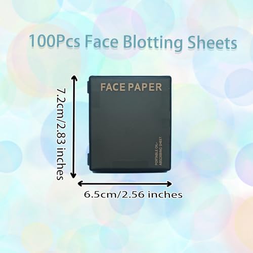 Oil Blotting Sheets for Face 100Pcs with Mirror & Puff - Black