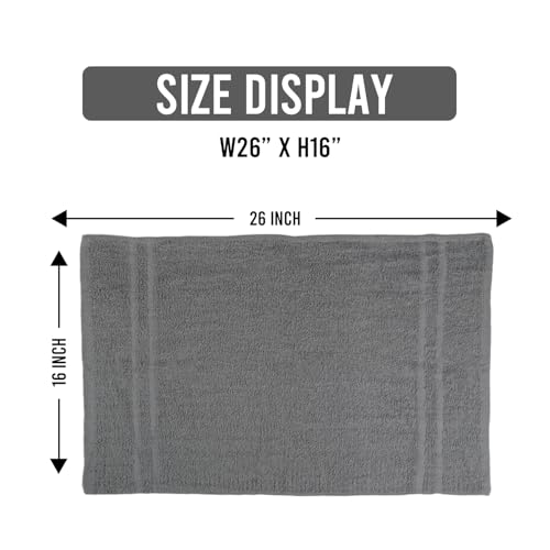 24 Pack Dark Grey Hand Towels 100% Cotton 16x27 inches