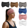 HSEM Wide Headbands for Women, Non-Slip Sweat Bands 6-Pack