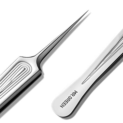 MR.GREEN Ingrown Hair Tweezers - Pointed Tips for Eyebrows & Blackheads