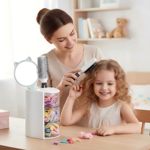 Luscinia 3-Layer Rotating Hair Accessories Organizer with Brush Holder
