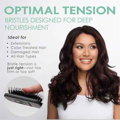 MINT Mizu Waterproof Boar Bristle Hair Brush for Women | Create Long-Lasting Shine | Premium Anti Breakage Detangling Paddle Wet Brush for Healthy Scalp & Hair Growth | Travel Hairbrush for Women