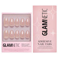 Glamnetic Press-On Nails & Adhesive Nail Tabs - Los Angeles | Blush Nude Pink Short Almond Nails in Glazed Finish | 15 Sizes - 30 Nail Kit with Adhesive Tabs