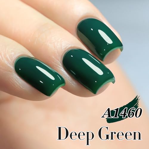 Double Rhythm Deep Green 15ML Sheer Gel Polish - Same Color, Soak Off, Salon DIY