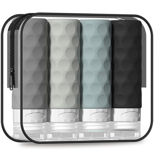 Silevoler TSA Approved Travel Bottles - 4 Pack Silicone 3oz