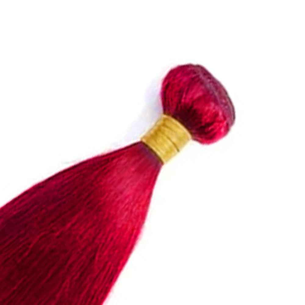 Burgundy Straight Bundles Red Human Hair Bundles Brazilian Grade 8A Virgin Hair 28 Inch Red Human Hair Bundle 100g/Pc