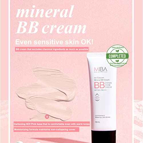 MIBA Ion Calcium Mineral BB Cream 50ml / 1.69 fl.oz Patent raw material mineral ion calcium. Thin but overwhelming coverage. Long lasting power. Excluding chemicals as much as possible