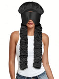 Satin Sleep Bonnet with Eye Mask and Curling Ribbons for Long Hair