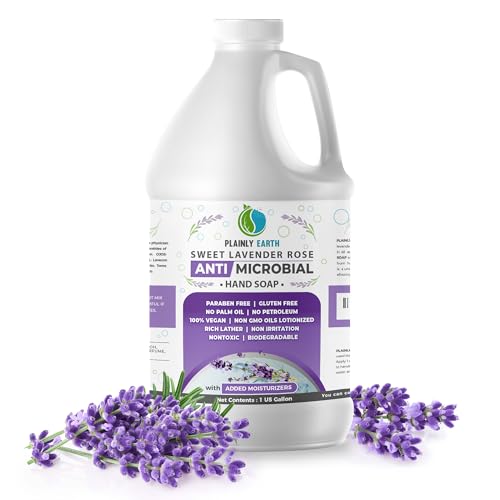 Antimicrobial Liquid Hand Soap (1 US Gallon) - Antibacterial Soap Refill - Hand Soap Refill Bottle - Cruelty Free Moisturizing Soap, Sweet Lavender Rose