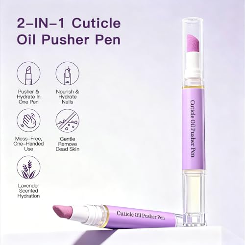 Auriscope 2-in-1 Cuticle Oil Pusher Pen with Ceramic Tip and Lavender Oil