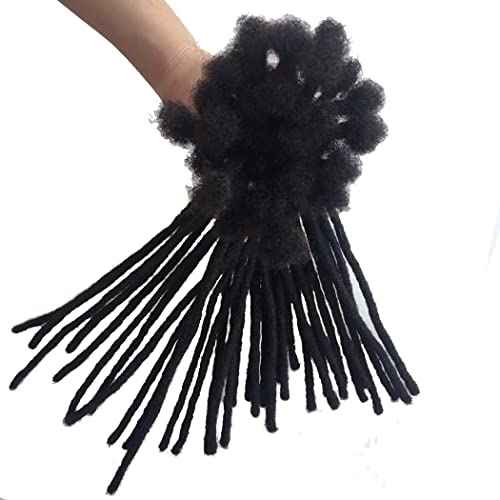 Human Hair Permanent Dreadlocks Extension Handmade Locs Small Size(diameter 0.4cm) 20 Strands/pack 12inch Jet Black #1