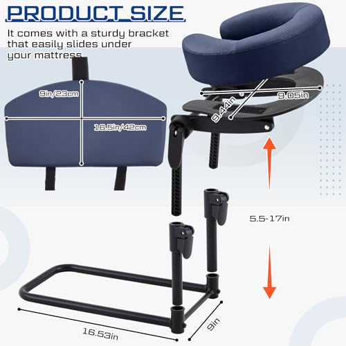 Adjustable Massage Headrest for Bed with Armrest Panel