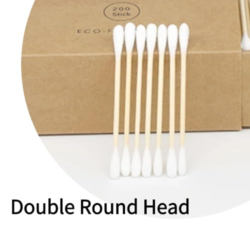 Colorful Cotton Swabs 200pc - Lint-Free Wooden Buds
