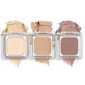 3-Color Eyeshadow Set with Compact ? Removable Neutral Matte & Shimmer Pans, Ivory, Champagne & Taupe, High-Pigment Longwear Eye Makeup