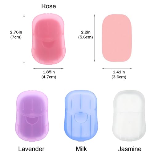4 Boxes (200 Sheets) Hand Washing Soap Sheets for Outdoor Travel,Portable Hiking Washing Hand Paper Soap for Travel, Party, School, Camping