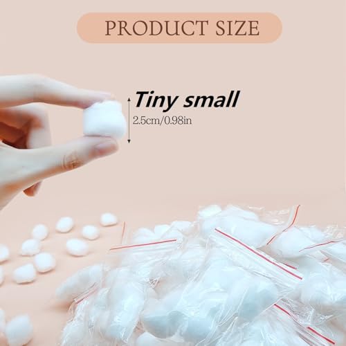 Mini Individually Wrapped Cotton Balls - 1000 Count (100 Packs of 10)