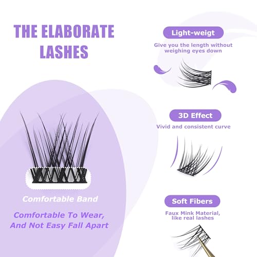 GAQQI Lash Clusters C Curve 10-16mm Mixed Length 120pcs