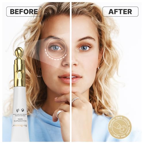 Retinol Under Eye Cream,Dark Circles,Wrinkles, Anti Aging and puffiness for Women and Men with Electric Massager