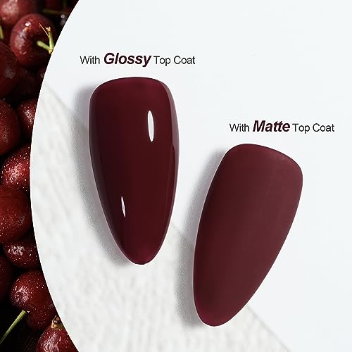 GAOY Dark Red Cherry Gel Nail Polish - 16ml UV LED Light Cure Soak Off