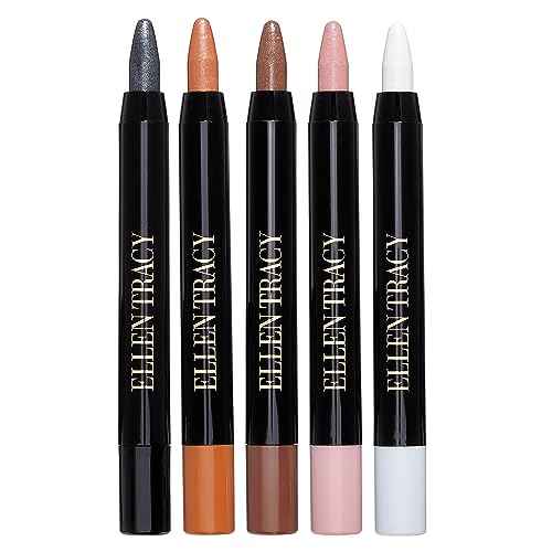ELLEN TRACY Eyeshadow and Liner Stick Collection | 5 Piece Set | Smudge Proof, Blendable, and Long Lasting| Enhance Your Eyes with Vibrant Colors and Precise Definition