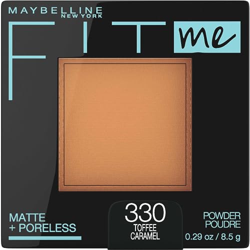 Maybelline Fit Me Matte + Poreless Pressed Face Powder Makeup & Setting Powder, Toffee, 1 Count