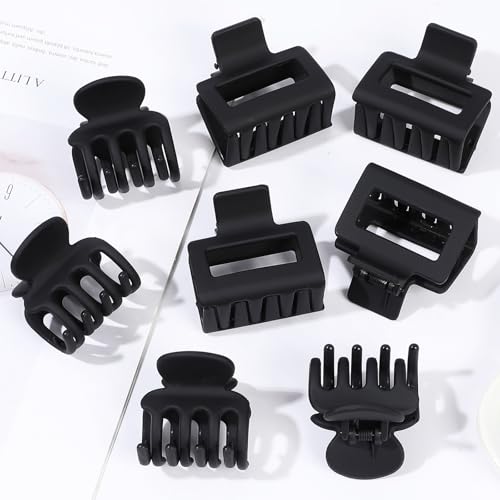 8 Pcs Small & Medium Non-Slip Claw Hair Clips Set for Thin Hair