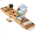 Bamboo Bathtub Caddy Tray Expandable 29-41 Inches | Book Stand