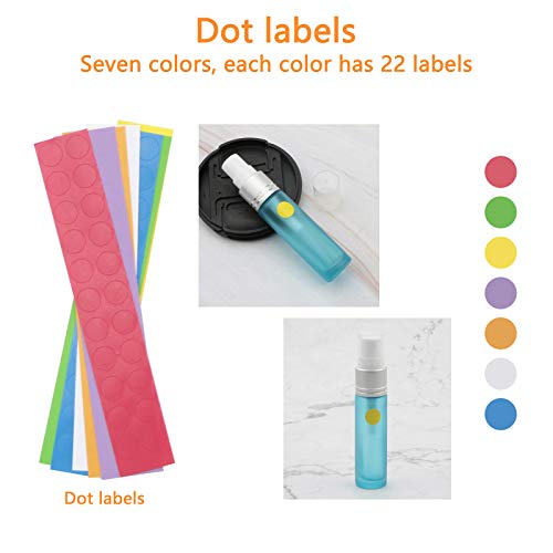 Ellbest 10ml Glass Spray Bottle Fine Mist Spray Bottles Perfume Atomizer for Travel, Cleaning (10Matte Blue Bottles &5 Droppers &10 Funnels& Dot Labels)