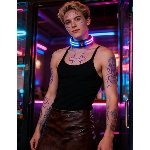 Anime Purple Temporary Tattoos Cosplay Tattoo Stickers Dress Up Party Makeup Body Art Prop Accessories for Women Men (6 PCS)