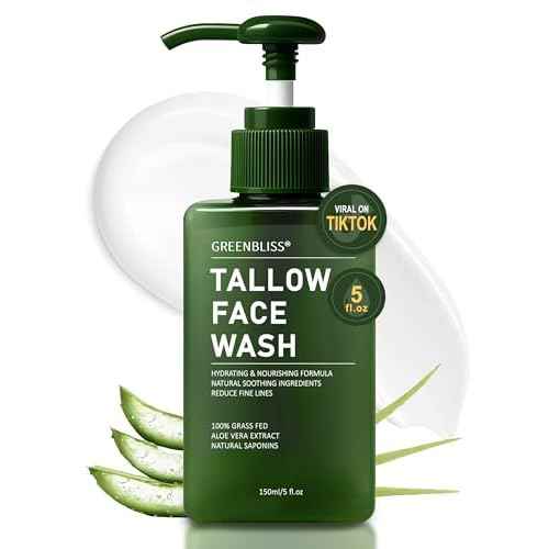 Beef Tallow for Skin Face Wash Grass Fed Beef Tallow Hydrating Facial Cleanser Skincare, Women Skin Care Tallow Gentle Face Cleanser Moisturizer, Face Exfoliating Face Wash, 5.07 FL. oz.