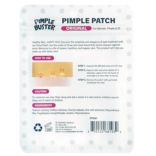 EBIN NEW YORK Pimple Patches for Face Original- Hydrocolloid Acne Patches for Blemishes & Breakouts and Absorbing Zits, Recover the Spot Quickly, Cover Spot from Dirt, Invisible Finished