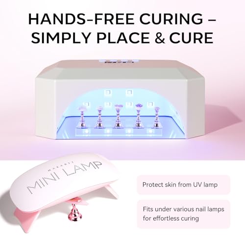 Pink Magnetic Nail Stand for Press-On Nail Art Practice & Display - 10pcs